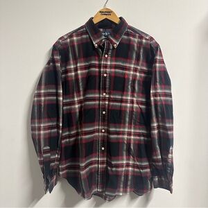 Polo Ralph Lauren Plaid Button Up Shirt Red Black XL